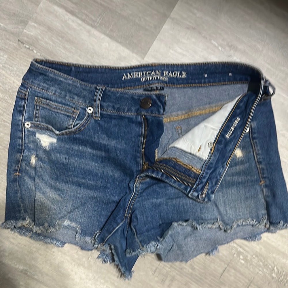 American eagle super stretch x denim shorts size 10 “shortie”